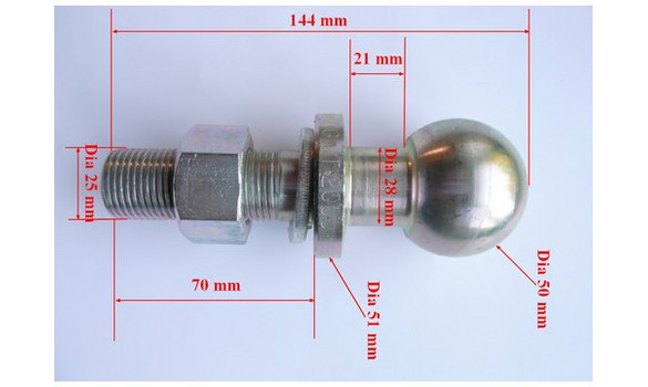 Boule d'attelage D50 - d25 - MicroTracteur Diffusion